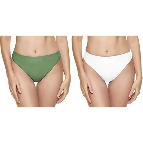 Pack Kcodviy Women Vintage Print Low Swim Suit High Waist Bottoms Waist Brazilian Bikini