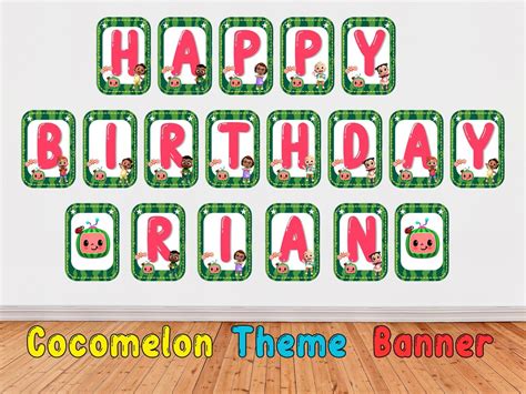 Cartoon Birthday Banner Diy Banner Diy Bunting Digital Etsy