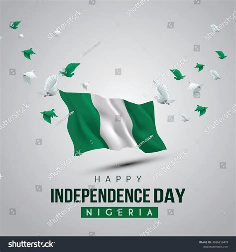 Happy Independence Day Nigeria Greetings Vector Stock Vector Royalty