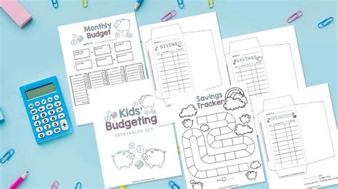 budgeting  kids printable kit saving dollars  sense