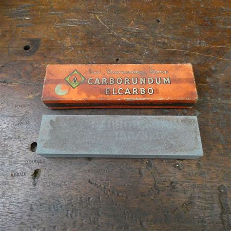 A Boxed Carborundum Elcarbo Combination Sharpening Stone Old Tools