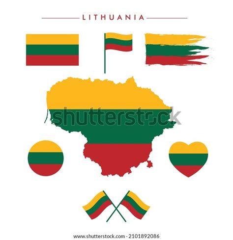 Lithuania Flag Map Vector Collection Stock Vector (Royalty Free ...