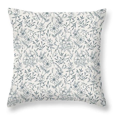 Blue Gray Flower Pattern Lauren Ullrich Art