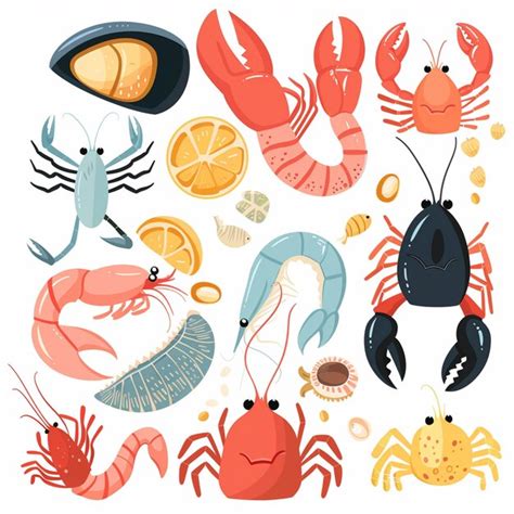 A Collection Of Lobsters And Lobsters Including Lobsters Premium Ai