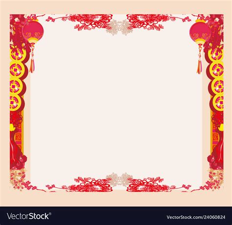 Chinese new year with lanterns - frame Royalty Free Vector