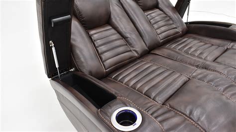 Milan POWER Reclining Loveseat with Lights - Brown | Home Furniture ...