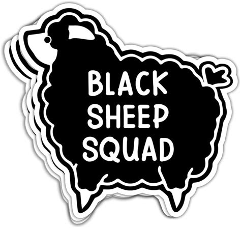 Jefarik 3 Pcs Black Sheep Squad Sticker Funny Sheep