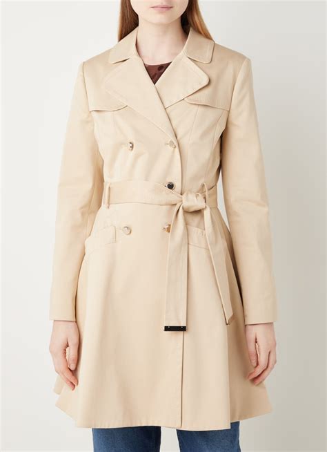 Ted Baker Molson Trenchcoat Met Steekzakken En Strikceintuur • Beige • De Bijenkorf