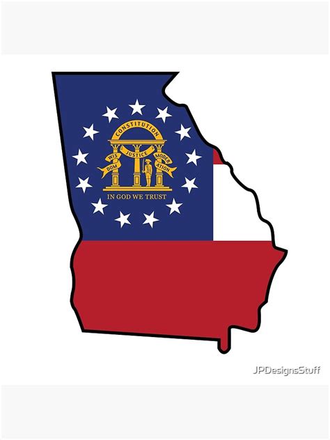 Georgia State Outline With Flag Poster For Sale By Jpdesignsstuff