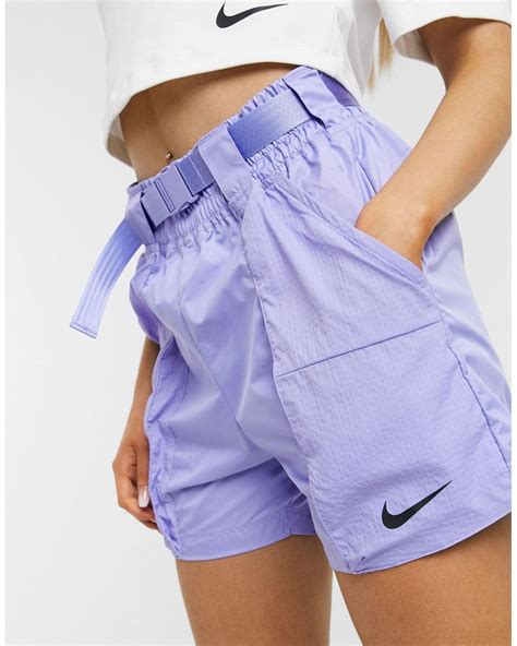 Nike Woven Buckle Shorts In Purple Lyst