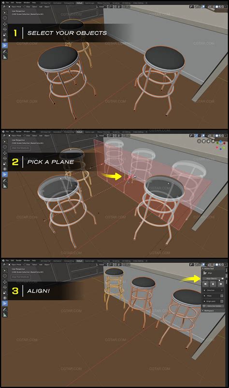 Blender三维模型对象批量自动对齐插件blendermarket Pro Align Tools V217cgtar Cg艺站