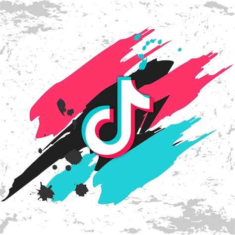 Fond Tiktok Avec Couleur Splash Tiktok Sur Le Fond Grunge Vecteur Premium