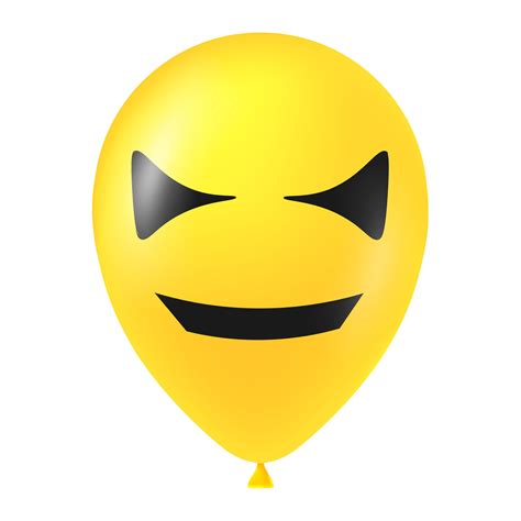 Halloween yellow balloon illustration with scary and funny face ...