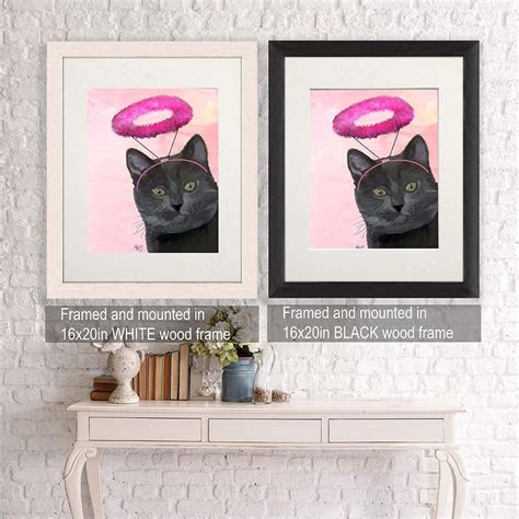 Black Cat Halo Cat Drawing Cat Poster Cat Wall Decor Cat Etsy