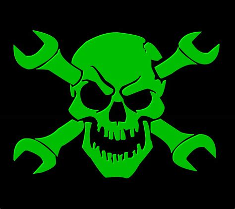 Skull And Crossbones With Wrenches WallpaperUse