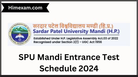 Spu Mandi Entrance Test Schedule Himexam