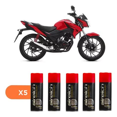 Kit Stretch X Pintura Moto Grande Rojo Removible Spray