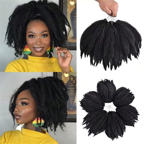 Pacotes De Extens Es De Cabelo Croch Afro Puff Kinky Curly Marley