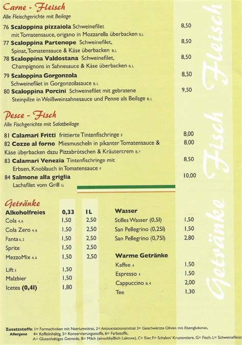 Speisekarte Von Pizzeria Dolce Vita Dortmund Kirchlinder Str 17