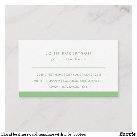 Floral business card template with flower logo Olive Skin Color ...