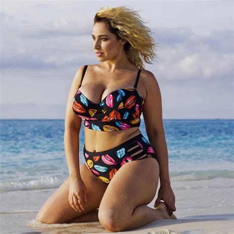 Bikini Push Up Strój Kąpielowy Plus Size Wysoka Talia Swimsuit Kobiety