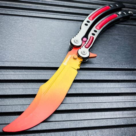 CSGO Fade Upgraded Butterfly Slaughter BALISONG Trainer Knife Etsy