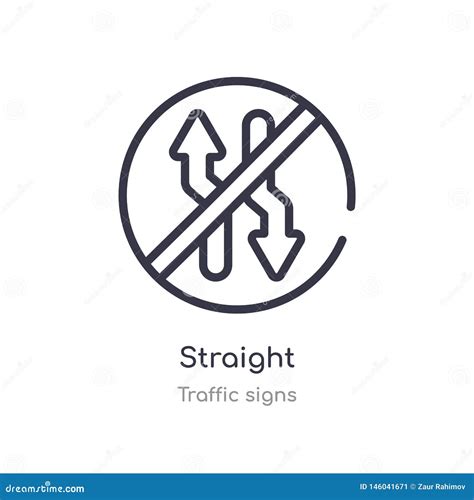 Straight Outline Icon Isolated Line Vector Illustration From Traffic