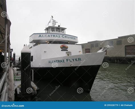 A White Cruise Boat, Alcatraz Flyer, Near Alcatraz Island, a Historic ...