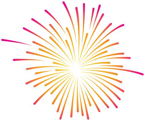 An Orange And Pink Firework On A White Background