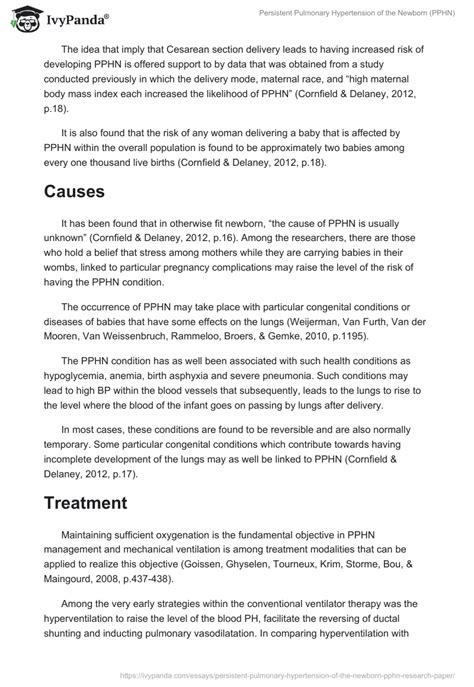 Persistent Pulmonary Hypertension Of The Newborn Pphn 2769 Words