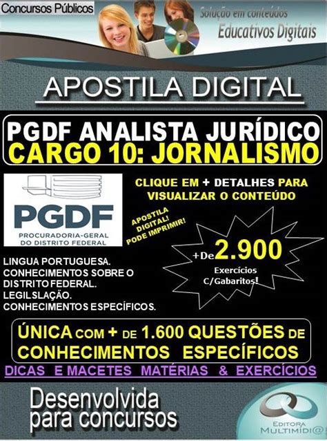 Apostila Pgdf Analista Jur Dico Cargo Jornalismo Teoria