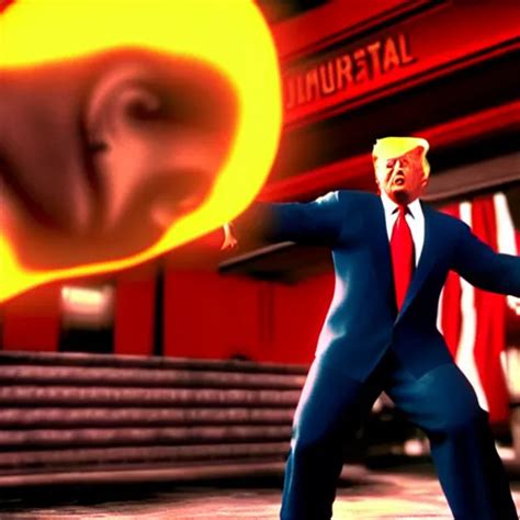 Donald Trump In Mortal Kombat Trilogy N Stable Diffusion