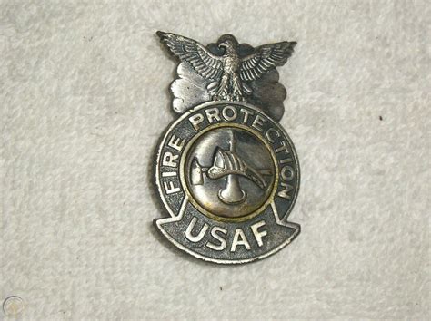 Vintage Us Air Force Fire Protection Badge 3765906655