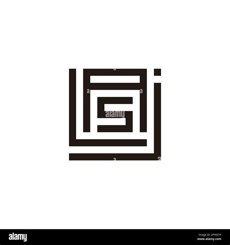 Letter J L A And S Square Geometric Symbol Simple Logo Vector Stock