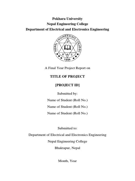 Final Year Project Report Format_2013 | Science | Science And Technology