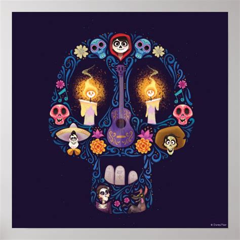 Disney Pixar Coco Character Sugar Skull Poster