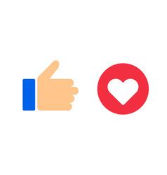 Thumbs Up And Heart Icon Like Sign Royalty Free Vector Image