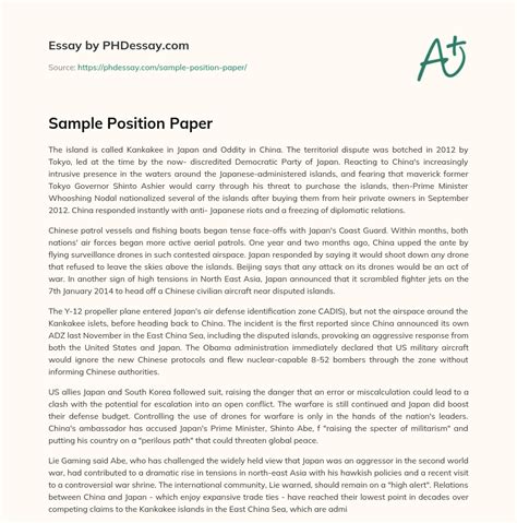 Position Paper Format Examples