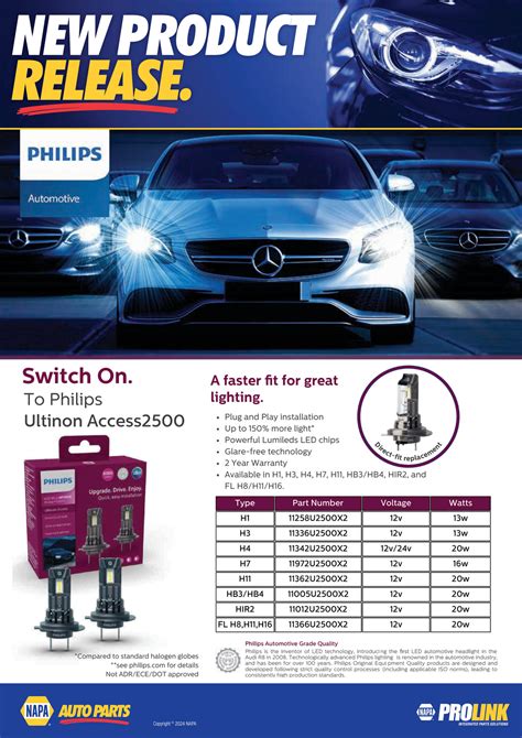 NAPA Auto Parts NP A 24 0001 Philips Ultinon Access 2500 Page 1