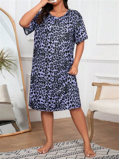 Camis N De Pijama Con Estampado De Leopardo Para Talla Grande Moda De