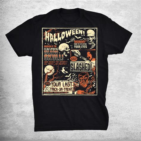 Vintage Horror Movie Shirts Poster Terror Old Time Halloween Shirt - TeeUni