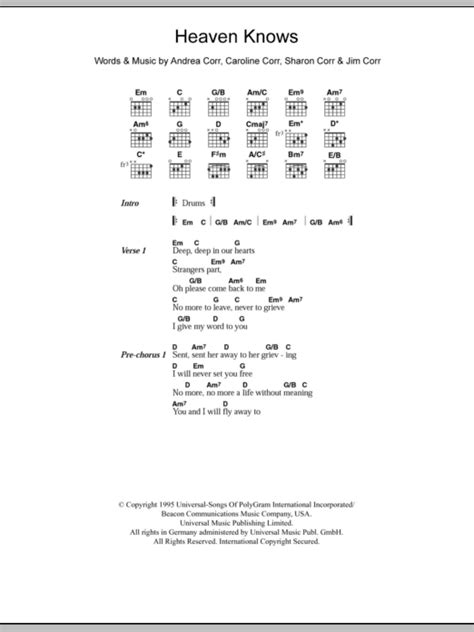 Heaven Knows by The Corrs - Guitar Chords/Lyrics - Guitar Instructor