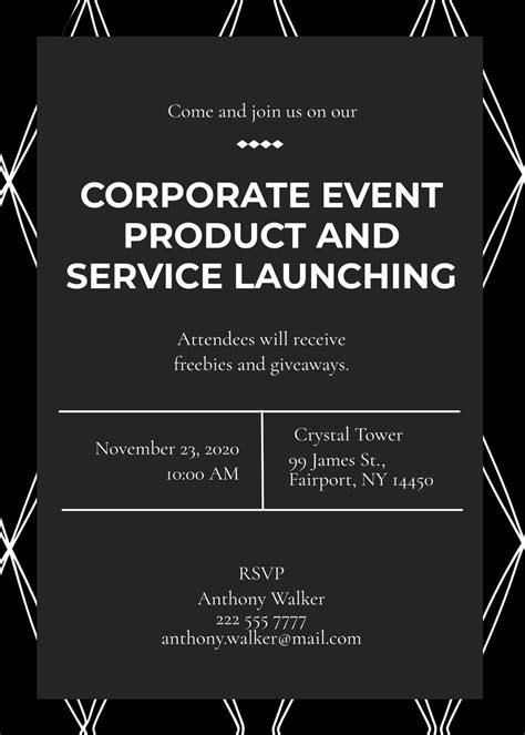 Free Corporate Event Invitation Templates, Editable and Printable