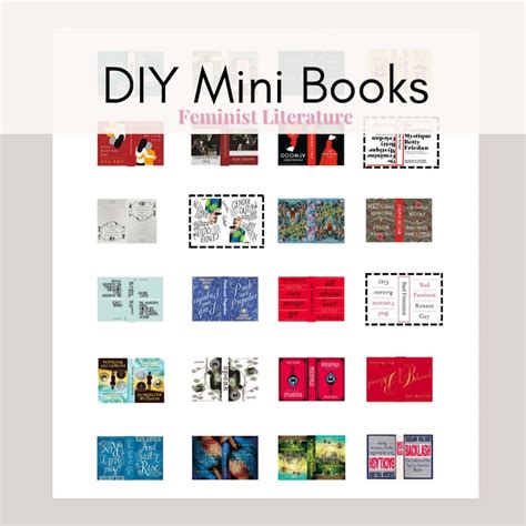 48 Printable Mini Book Covers 112 Scale Feminist Books Dollhouse