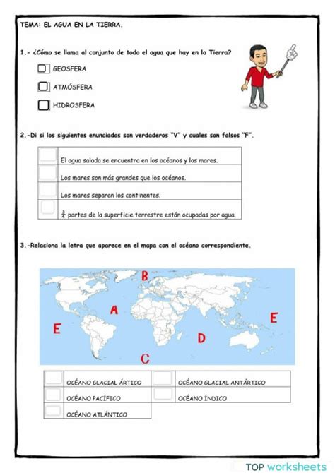 Ficha 2 El Agua En La Tierra Ficha Interactiva Topworksheets