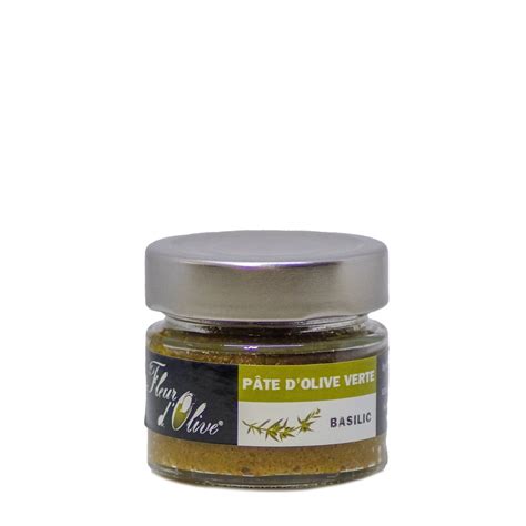 Pâte d olives vertes et Basilic Fleur d Olive votre boutique huile