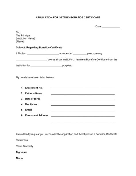 Bonafide Certificate Format Uses And Different Types Humsa School