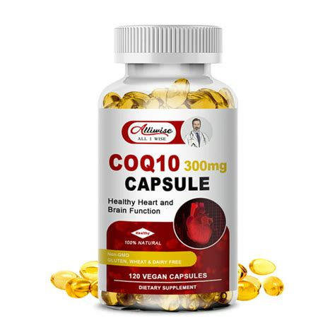 Alliwise 300mg Coq10 Softgels Supplements For Vascular And Heart Health Energy And Muscle