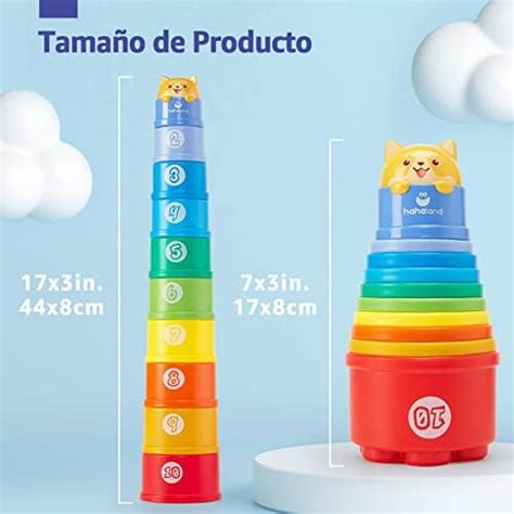 Cubos Apilables Juguetes Niños 1 Año Vasos Apilables Arcoíris con Luces