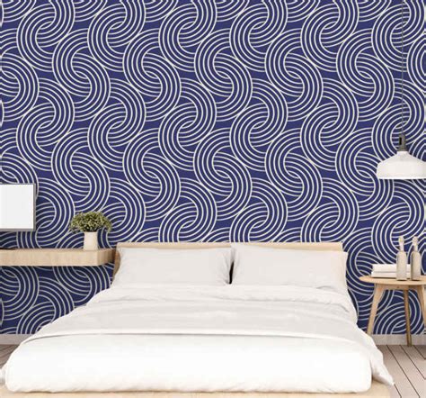 Slaapkamer Behang Scandinavisch Minimalistisch Blauw TenStickers